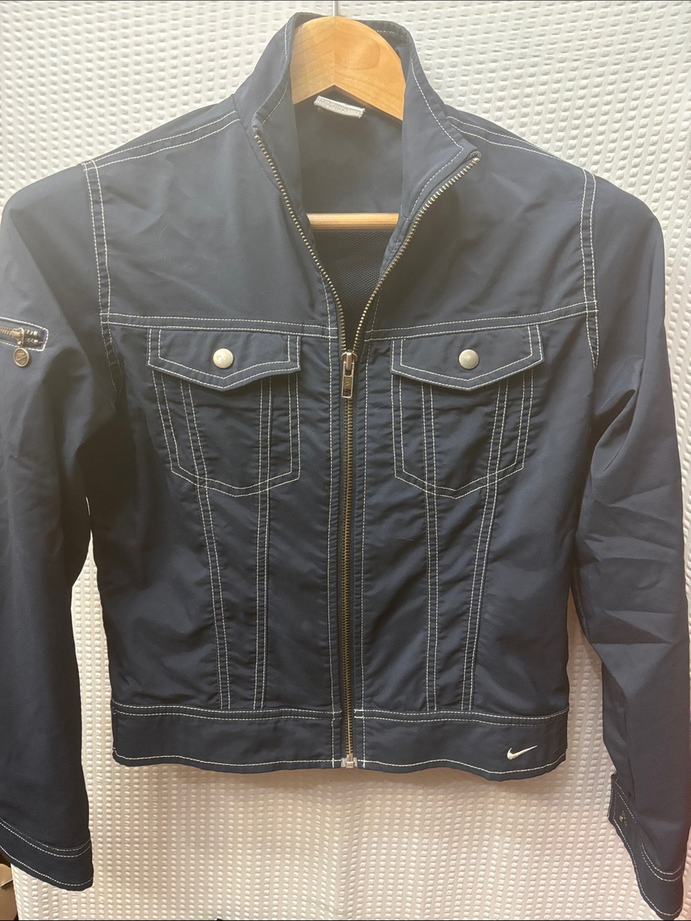 vintage navy blue Nike full-zip jacket Sz XS